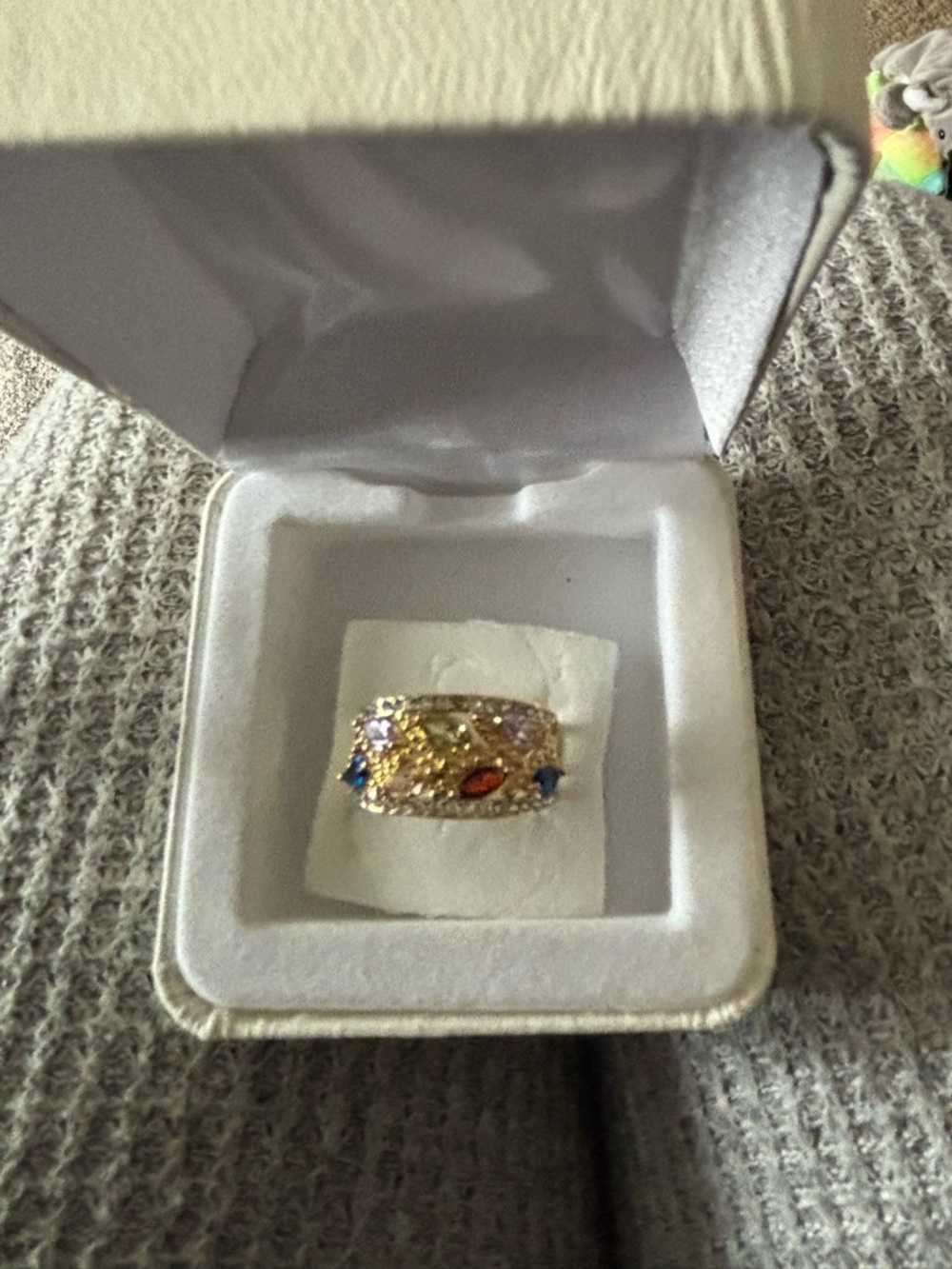 Kohl's Gold-Tone Multi-Gemstone Wide Band Ring